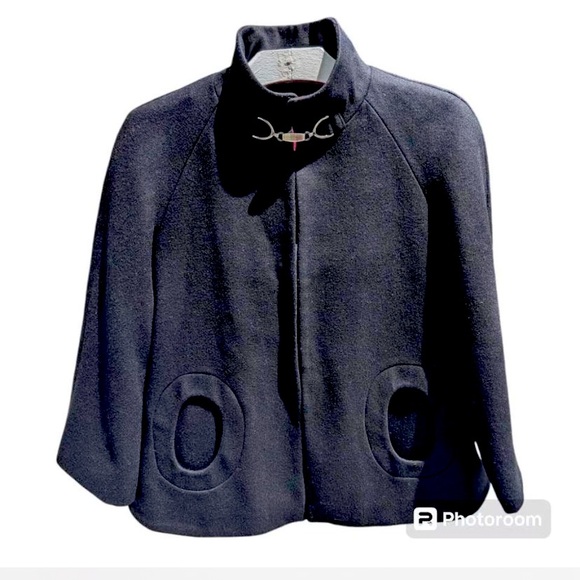 Betsey Johnson black mod vibe’s coat L - Picture 1 of 6